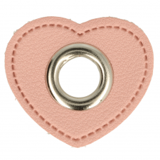 Herz Ösenpatch mit Öse 8 mm * rosa * 1 Paar
