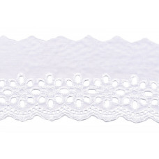 Wäschespitze Blütenzauber 80 mm ♥ weiß Baumwolle
