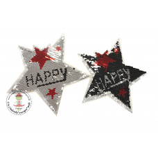 Happy STAR*Wende Pailetten Patch