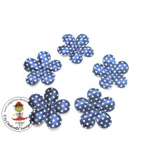 Satin Blume Dots*Blue*5 Stück