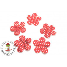 Satin Blume Dots*Rot*5 Stück